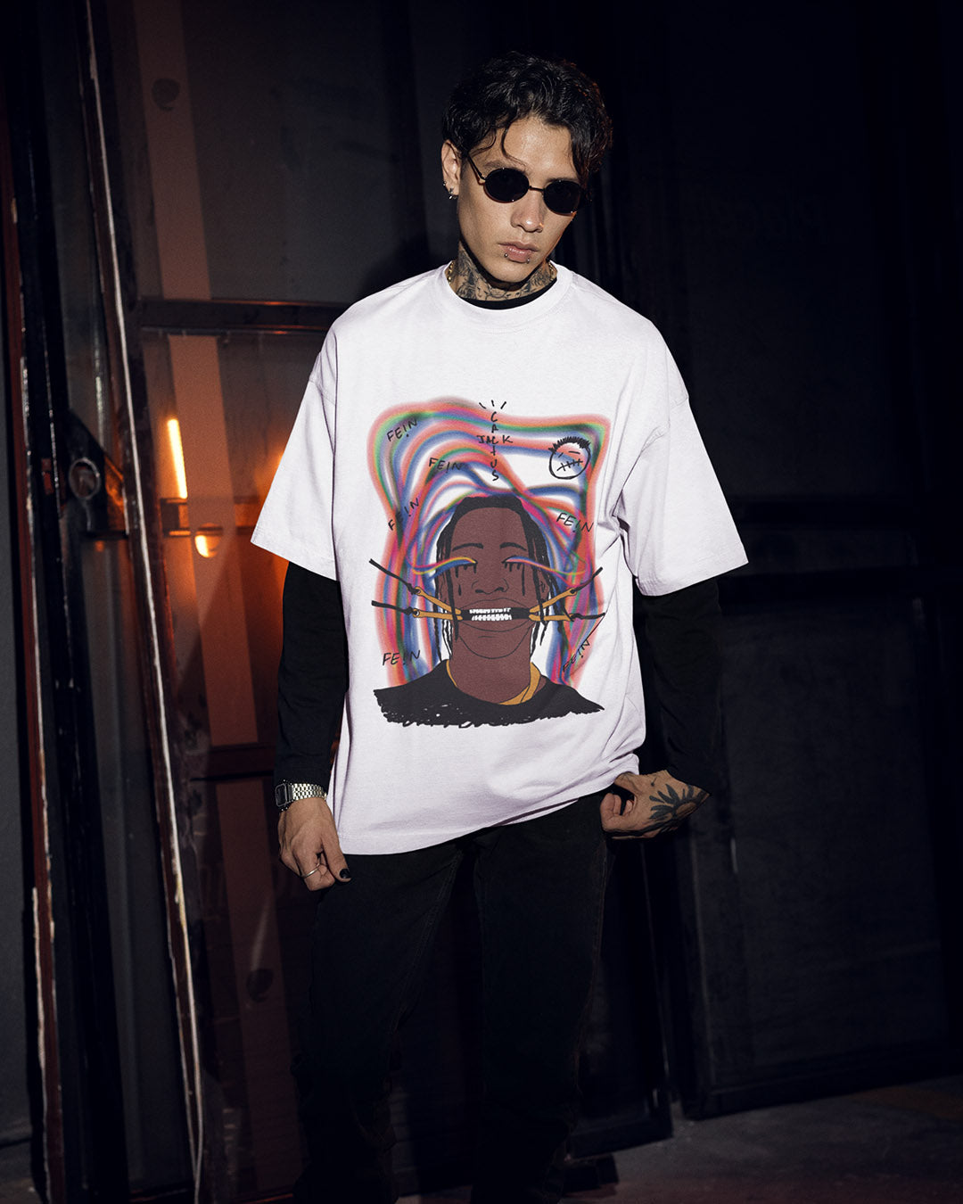 Faded Cactus Jack Travis (White Unisex Oversized Tee)