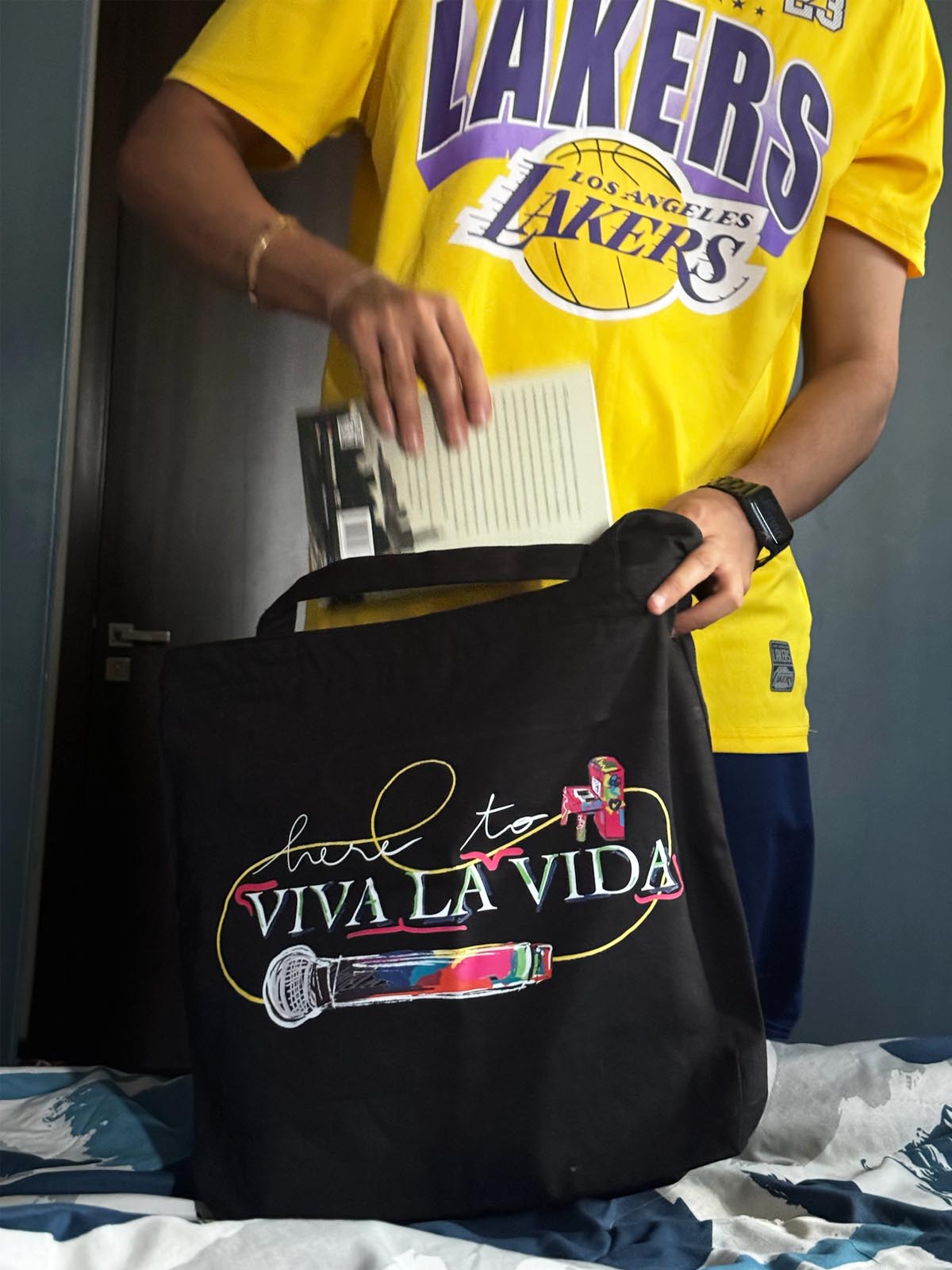 Viva la Vida Coldplay Zipper Tote Bag